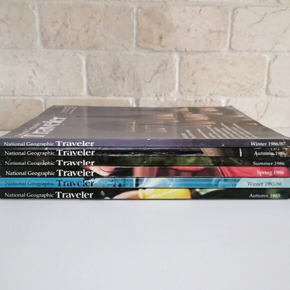 1980s National Geographic Traveler Magazine Set of 6 Issues Vintage Photographs - Picture 1 of 4